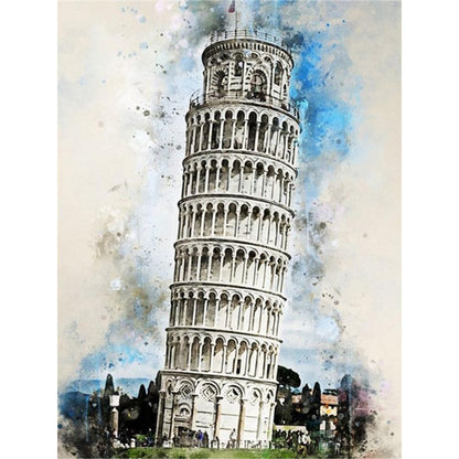 Ink Style Places Of Interest - Full Round Drill Diamond Painting 30*40CM