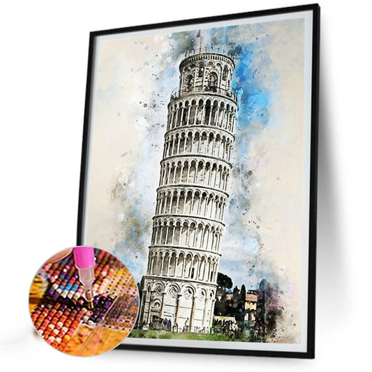 Ink Style Places Of Interest - Full Round Drill Diamond Painting 30*40CM
