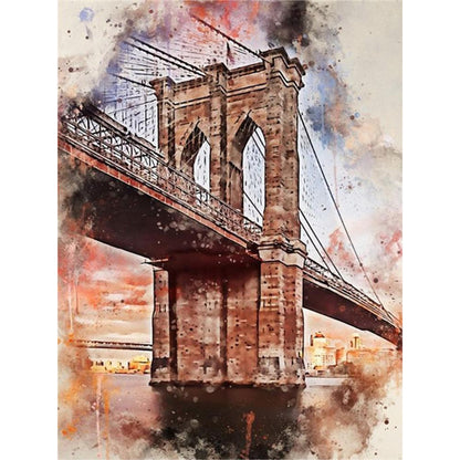 Ink Style Places Of Interest - Full Round Drill Diamond Painting 30*40CM