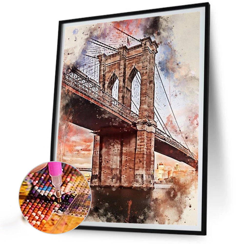 Ink Style Places Of Interest - Full Round Drill Diamond Painting 30*40CM