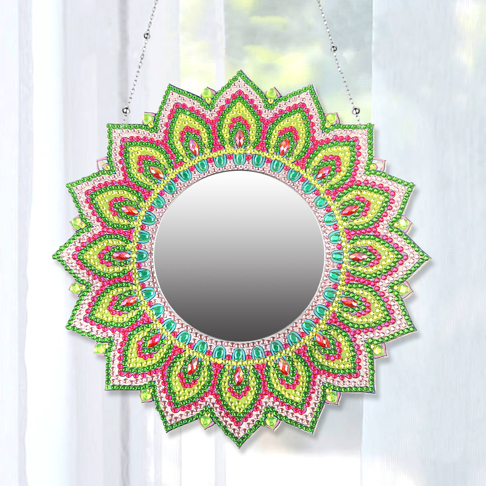 DIY Compact Mirror Art Craft Set Hanging Pocket Mirror Flower for Adult and Kids