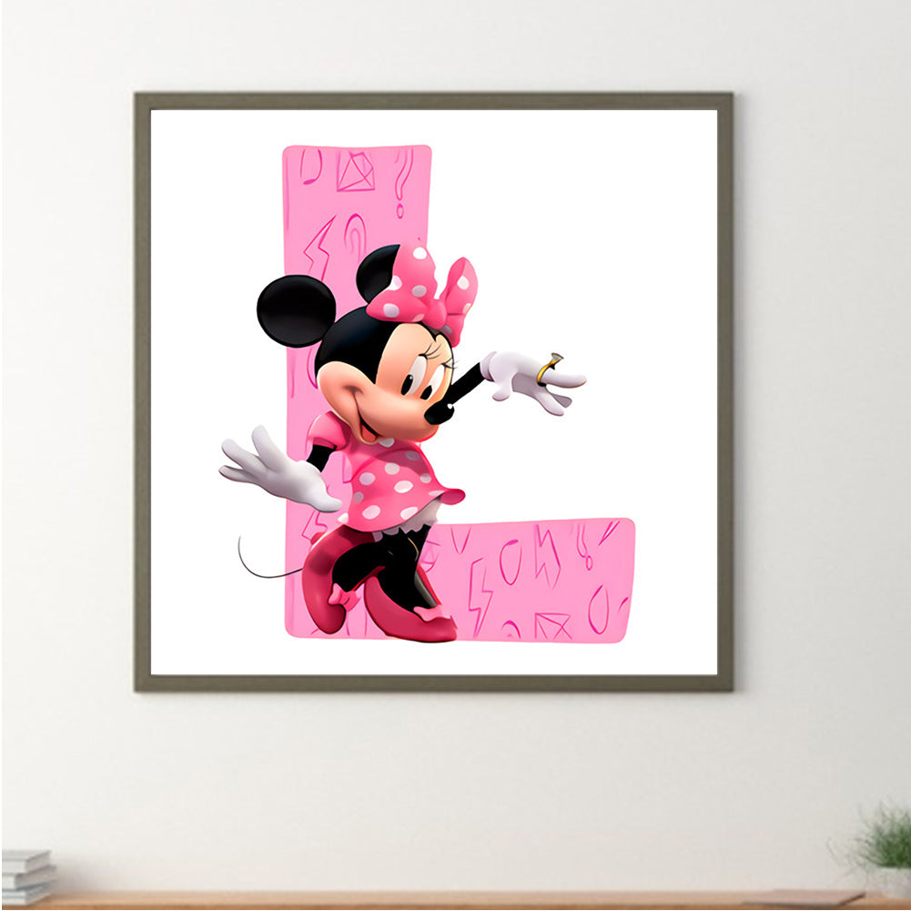 Minnie Letter L - Full Round Drill Diamond Painting 30*30CM