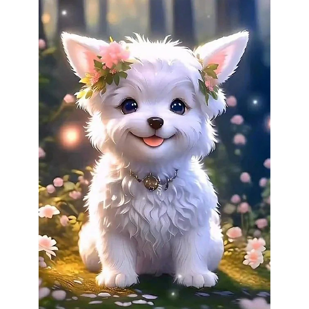 Cute Puppy - Full Round Drill Diamond Painting 30*40CM