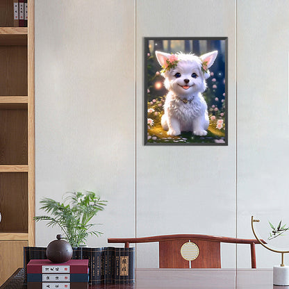 Cute Puppy - Full Round Drill Diamond Painting 30*40CM
