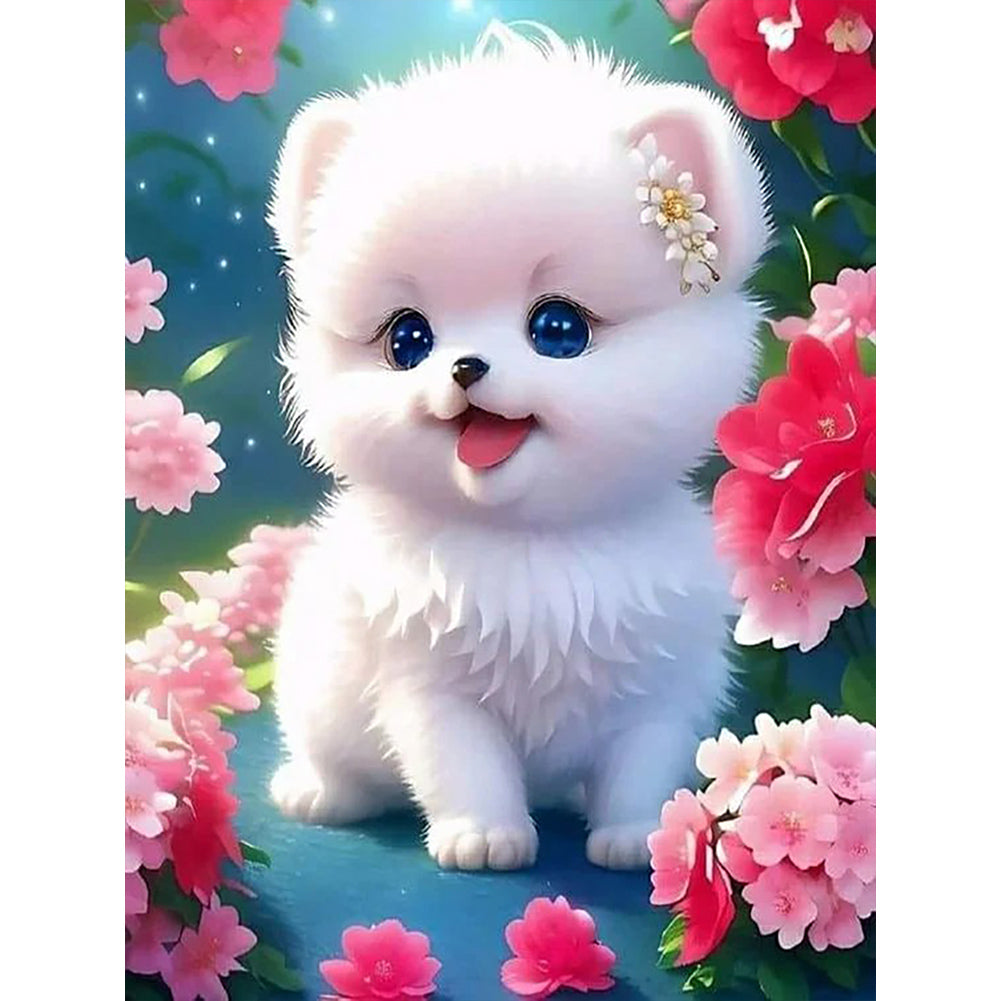 Cute Puppy - Full Round Drill Diamond Painting 30*40CM