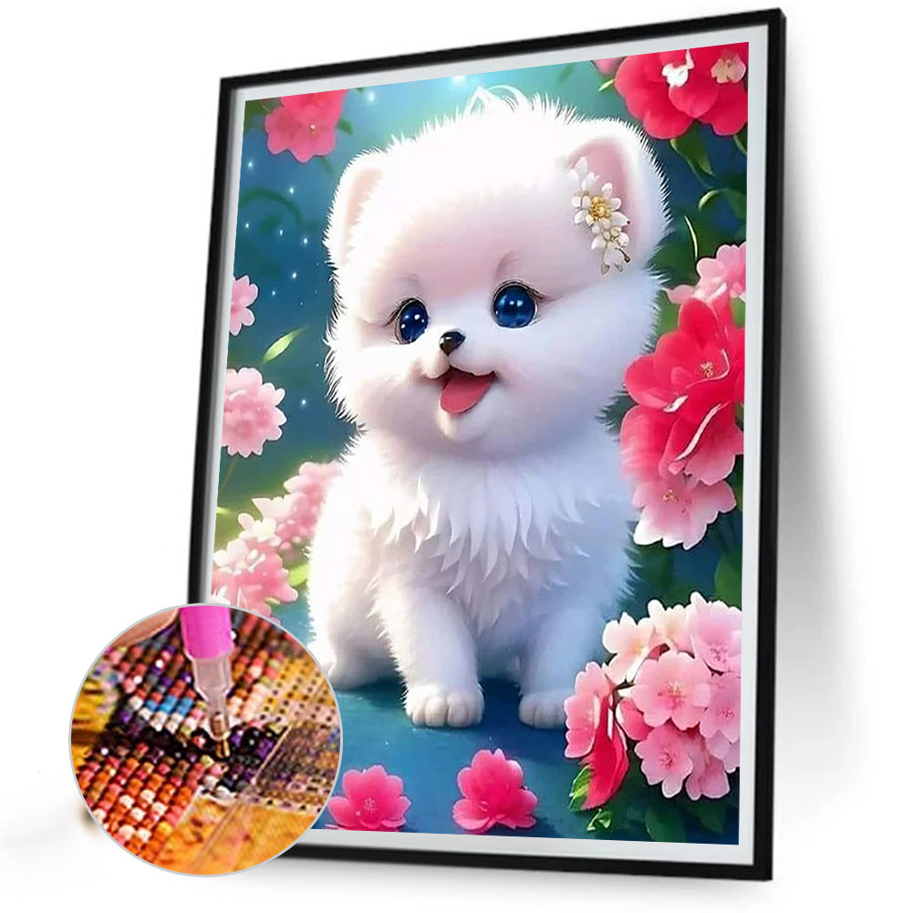 Cute Puppy - Full Round Drill Diamond Painting 30*40CM