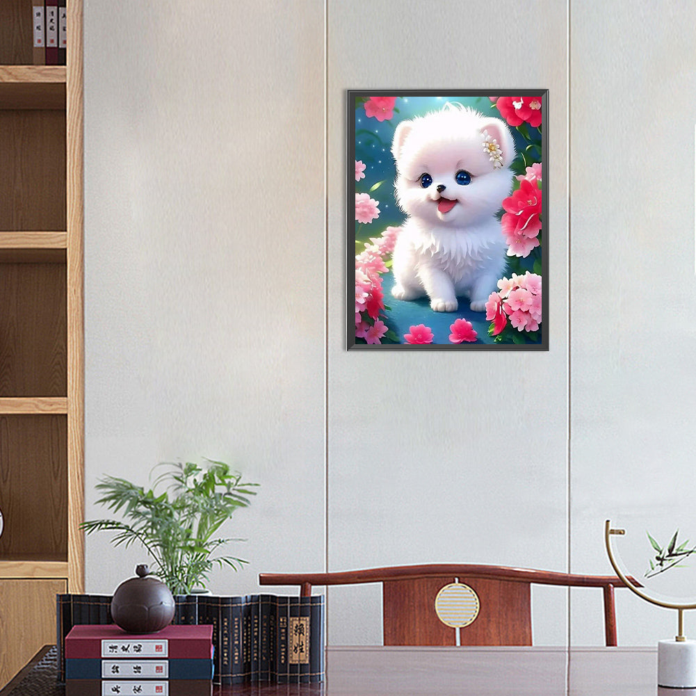 Cute Puppy - Full Round Drill Diamond Painting 30*40CM
