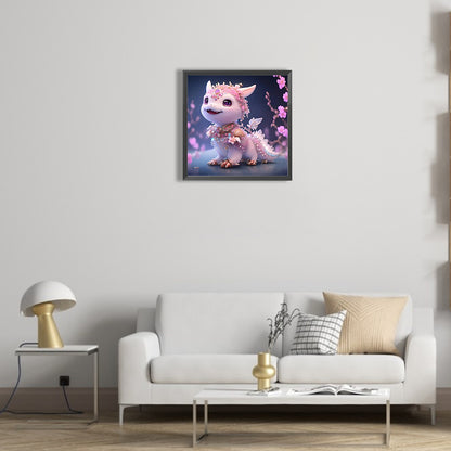 Pink Crystal Dragon - Full Round Drill Diamond Painting 30*30CM