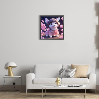 Rose Quartz Puppy - Full Round Drill Diamond Painting 30*30CM