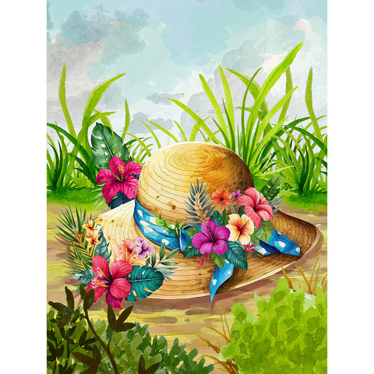 Flower Hat - Full Round Drill Diamond Painting 30*40CM