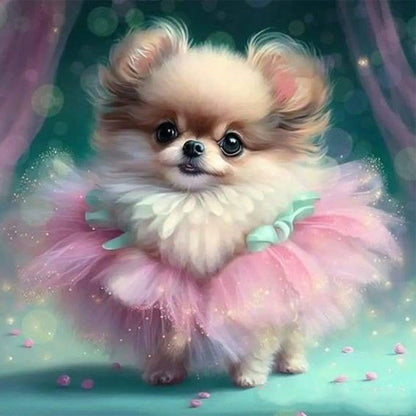 Cute Animals - Pomeranian - Full Square Drill Diamond Painting 40*40CM