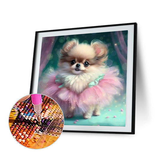 Cute Animals - Pomeranian - Full Square Drill Diamond Painting 40*40CM