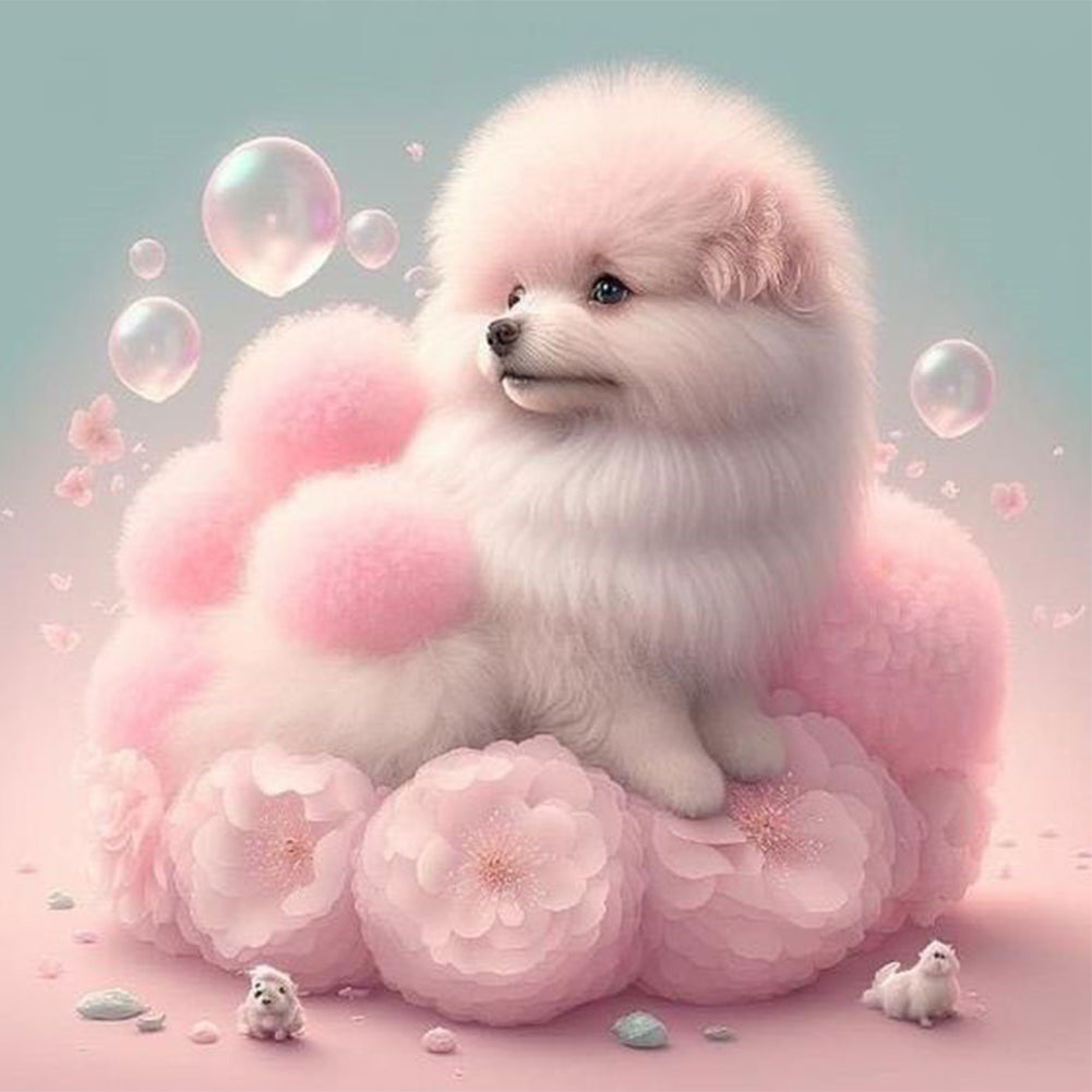 Cute Animals - Pomeranian - Full Square Drill Diamond Painting 40*40CM