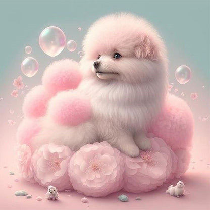 Cute Animals - Pomeranian - Full Square Drill Diamond Painting 40*40CM