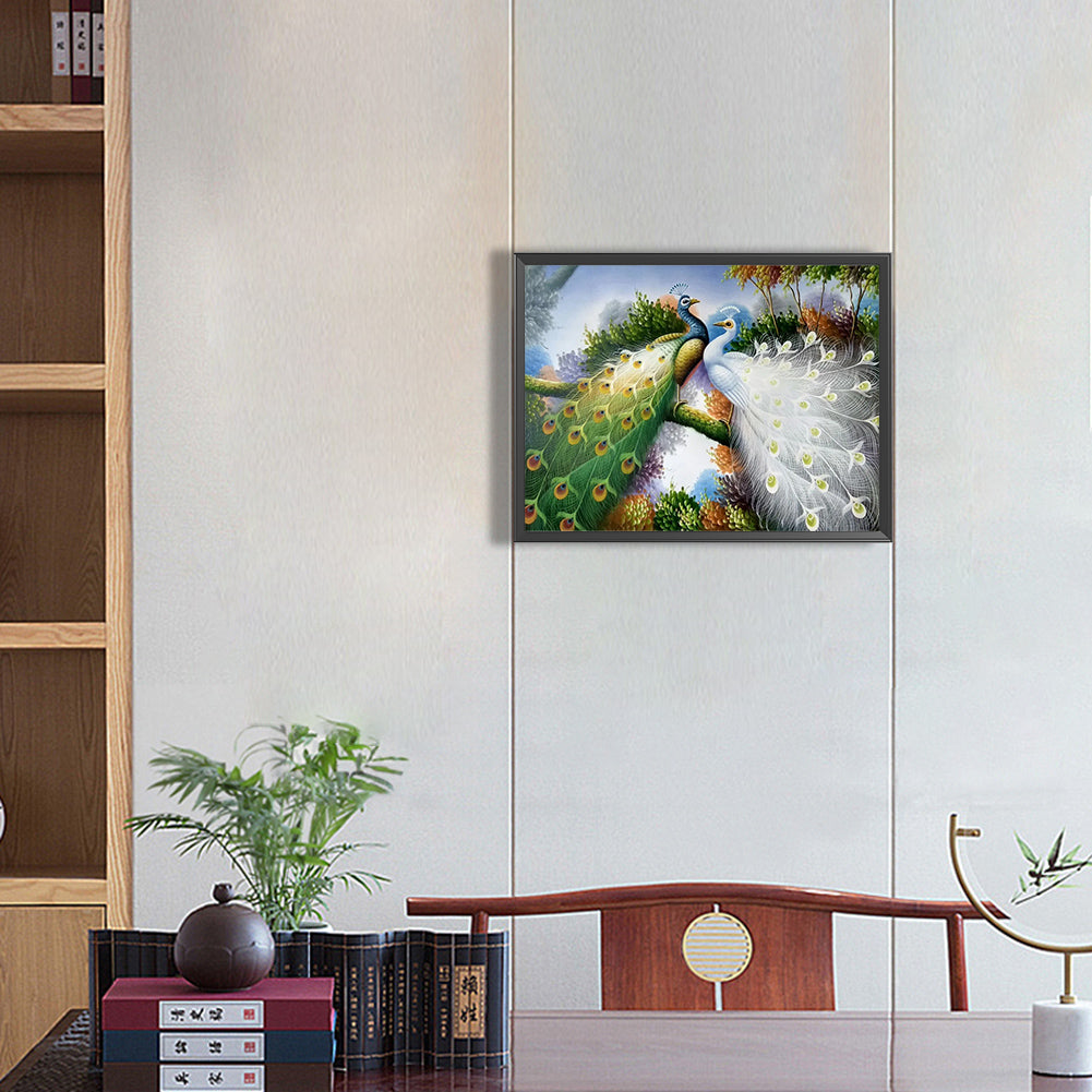 Double Sparrow - Full Round Drill Diamond Painting 40*30CM