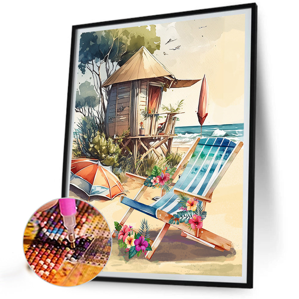 Beach Chair - Full Round Drill Diamond Painting 30*40CM