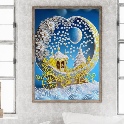 Dream Blue Carriage House - Special Shaped Drill Diamond Painting 30*40CM