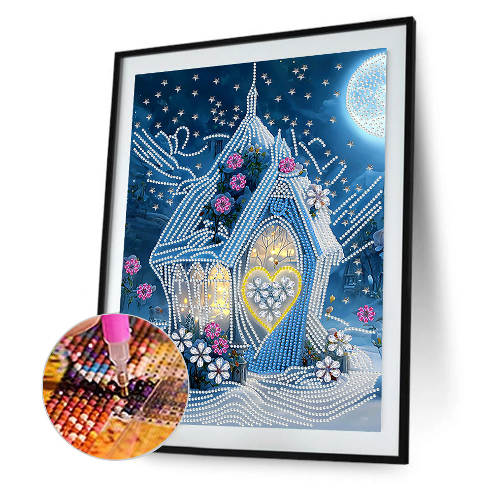 Dream Blue Carriage House - Special Shaped Drill Diamond Painting 30*40CM
