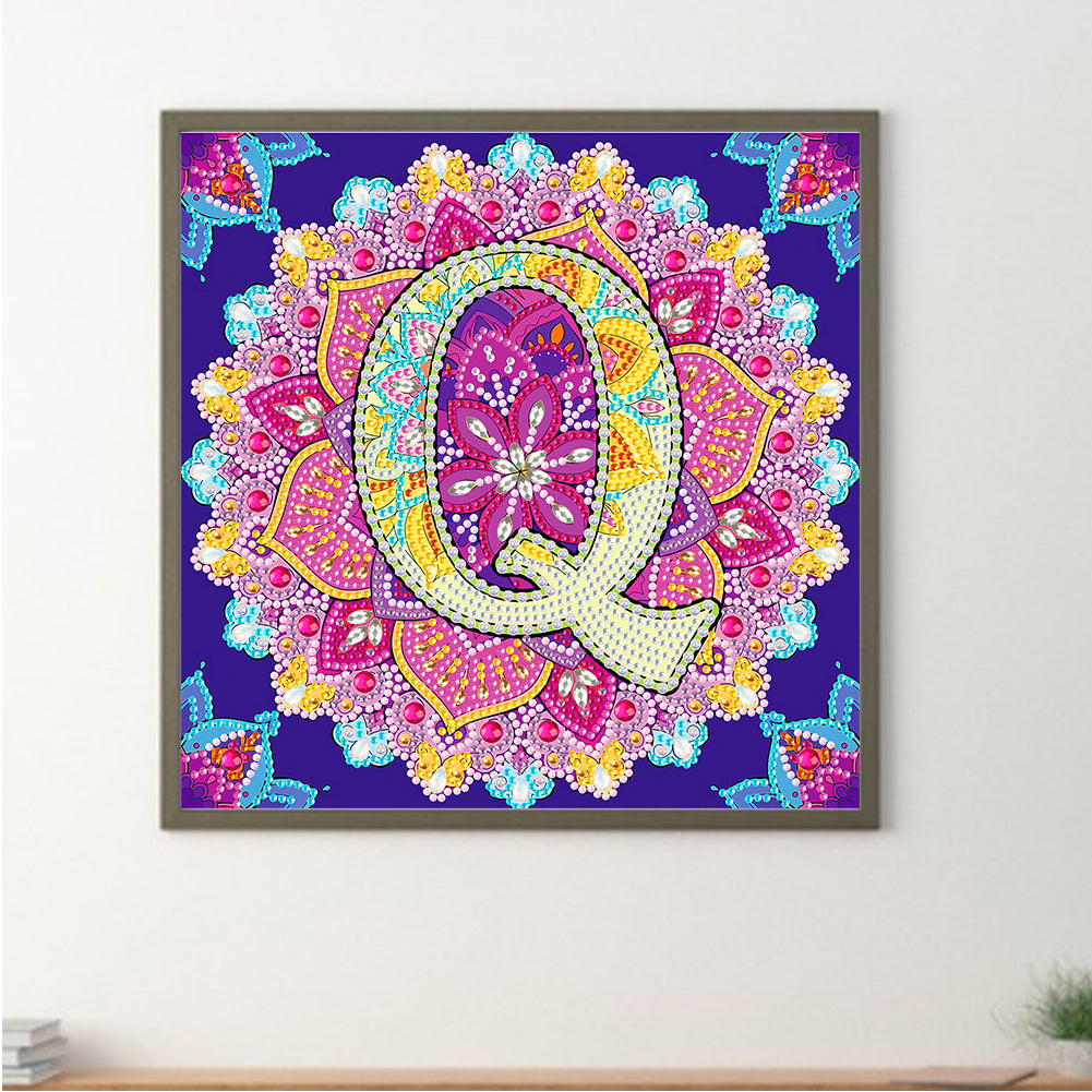 Q Letter Mandala - Special Shaped Drill Diamond Painting 30*30CM