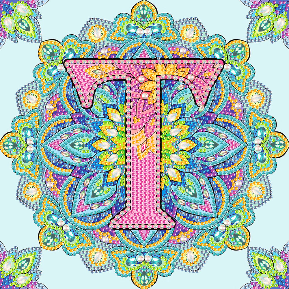 T Letter Mandala - Special Shaped Drill Diamond Painting 30*30CM