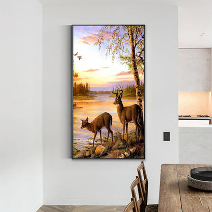 Forest Elk - Full Square Drill Diamond Painting 40*70CM