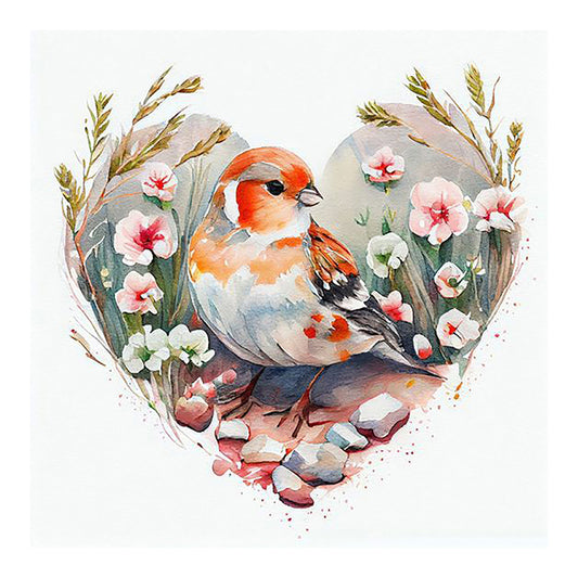 A Sparrow In Love - Full Round Drill Diamond Painting 30*30CM