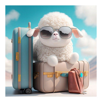Sheep On Tour - Full Round Drill Diamond Painting 30*30CM