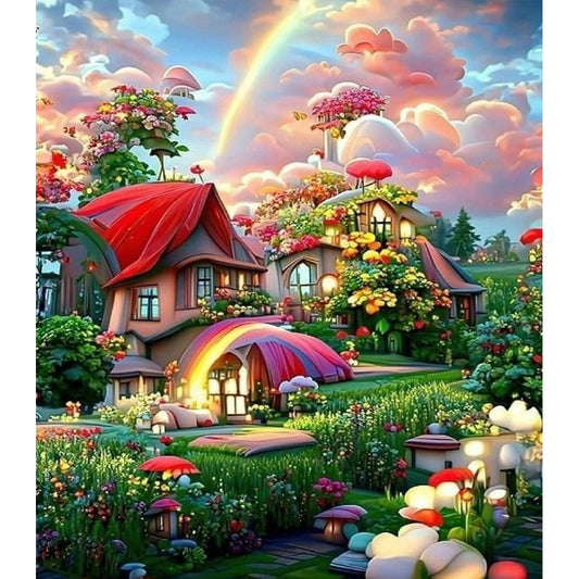Colorful House - Full Round Drill Diamond Painting 35*40CM