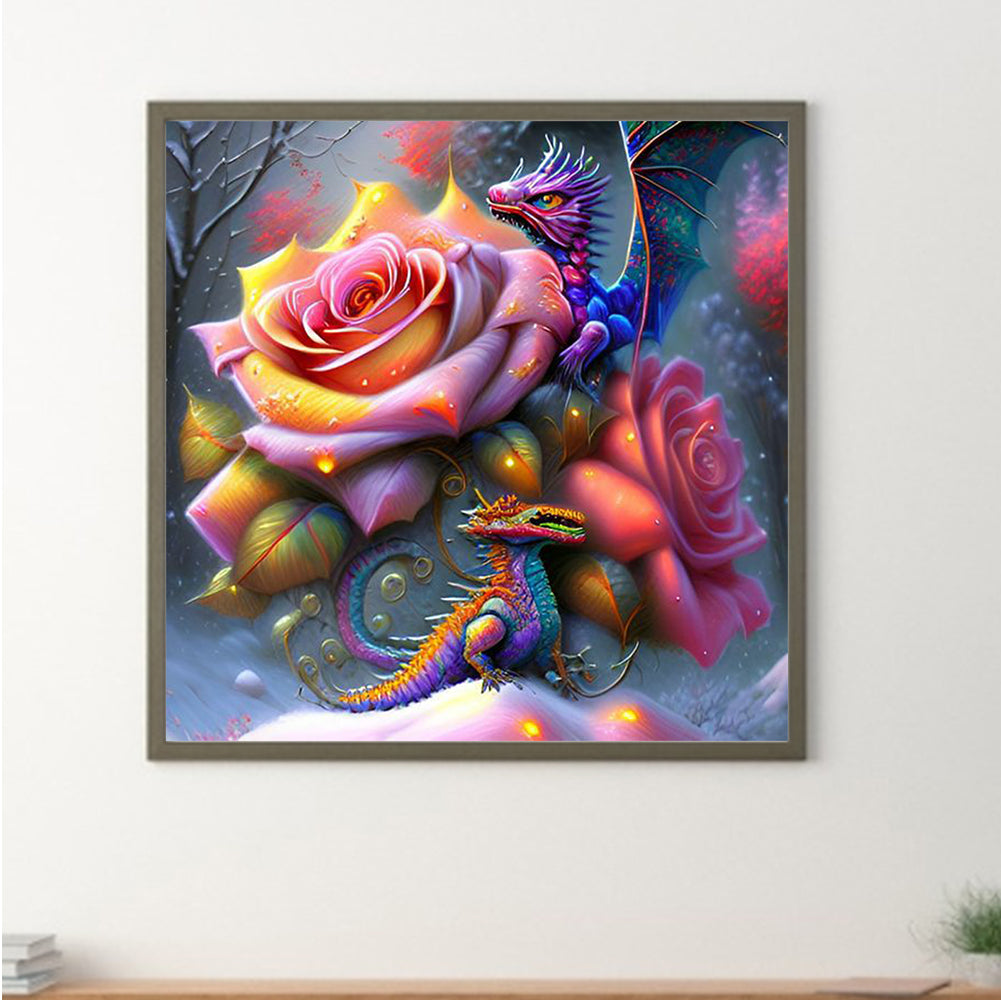 Rose Dragon - Full Round Drill Diamond Painting 30*30CM