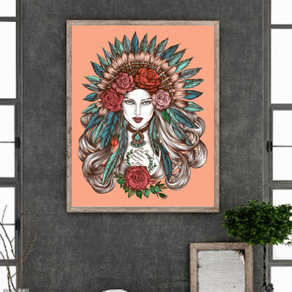 Woman - Full Round Drill Diamond Painting 40*50CM