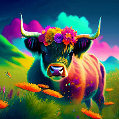 Plateau Cattle - Full Round Drill Diamond Painting 30*30CM