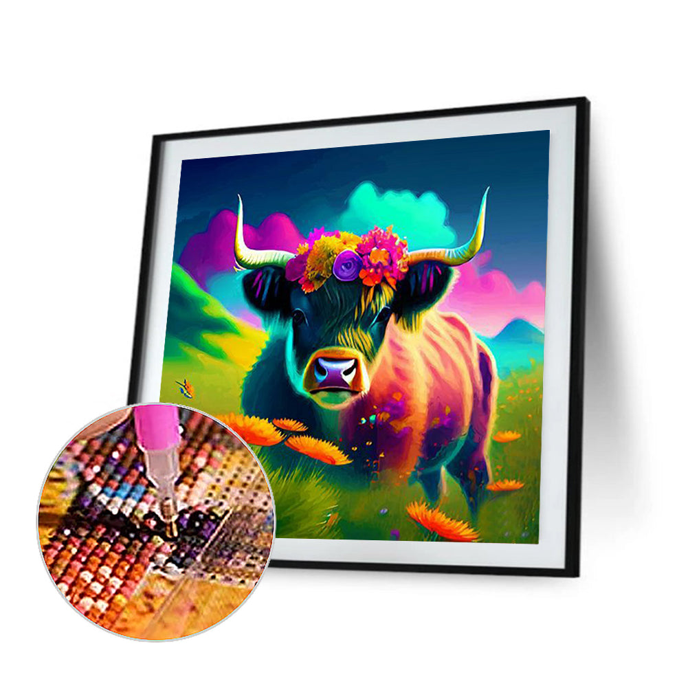 Plateau Cattle - Full Round Drill Diamond Painting 30*30CM