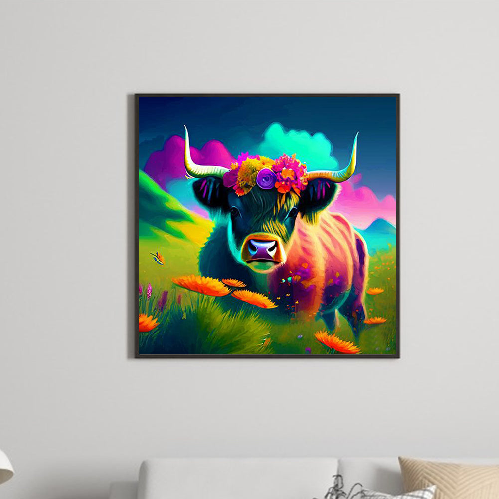 Plateau Cattle - Full Round Drill Diamond Painting 30*30CM