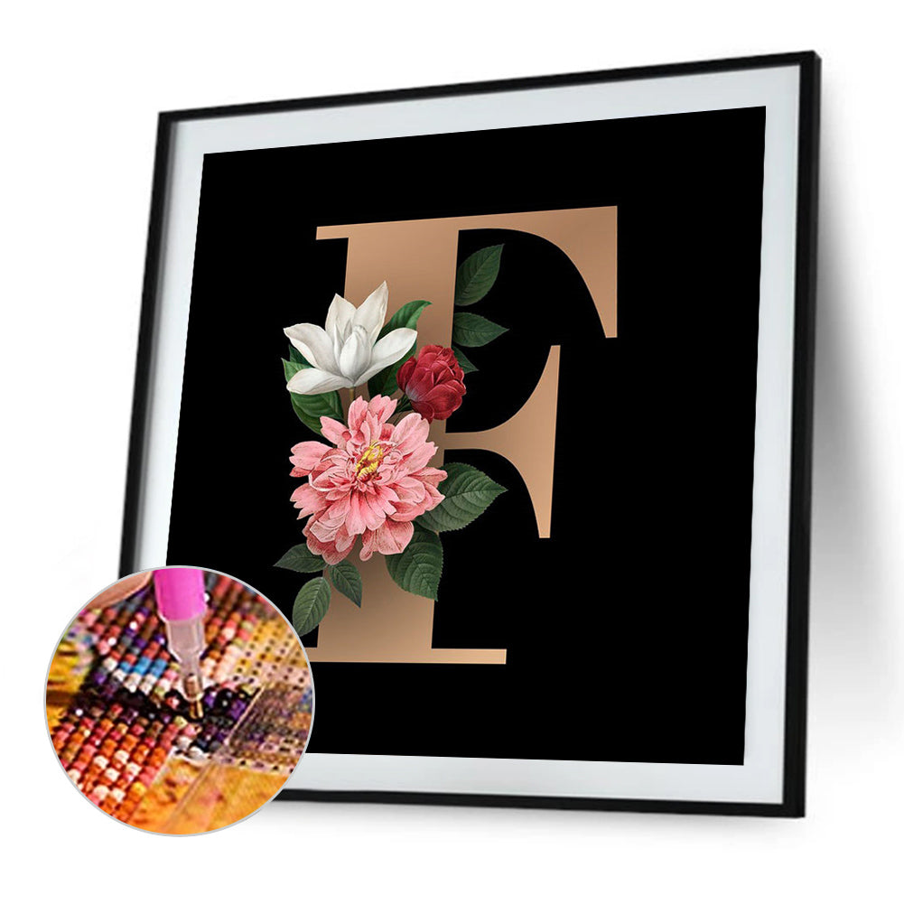 Letter F - Full Square Drill Diamond Painting 45*45CM