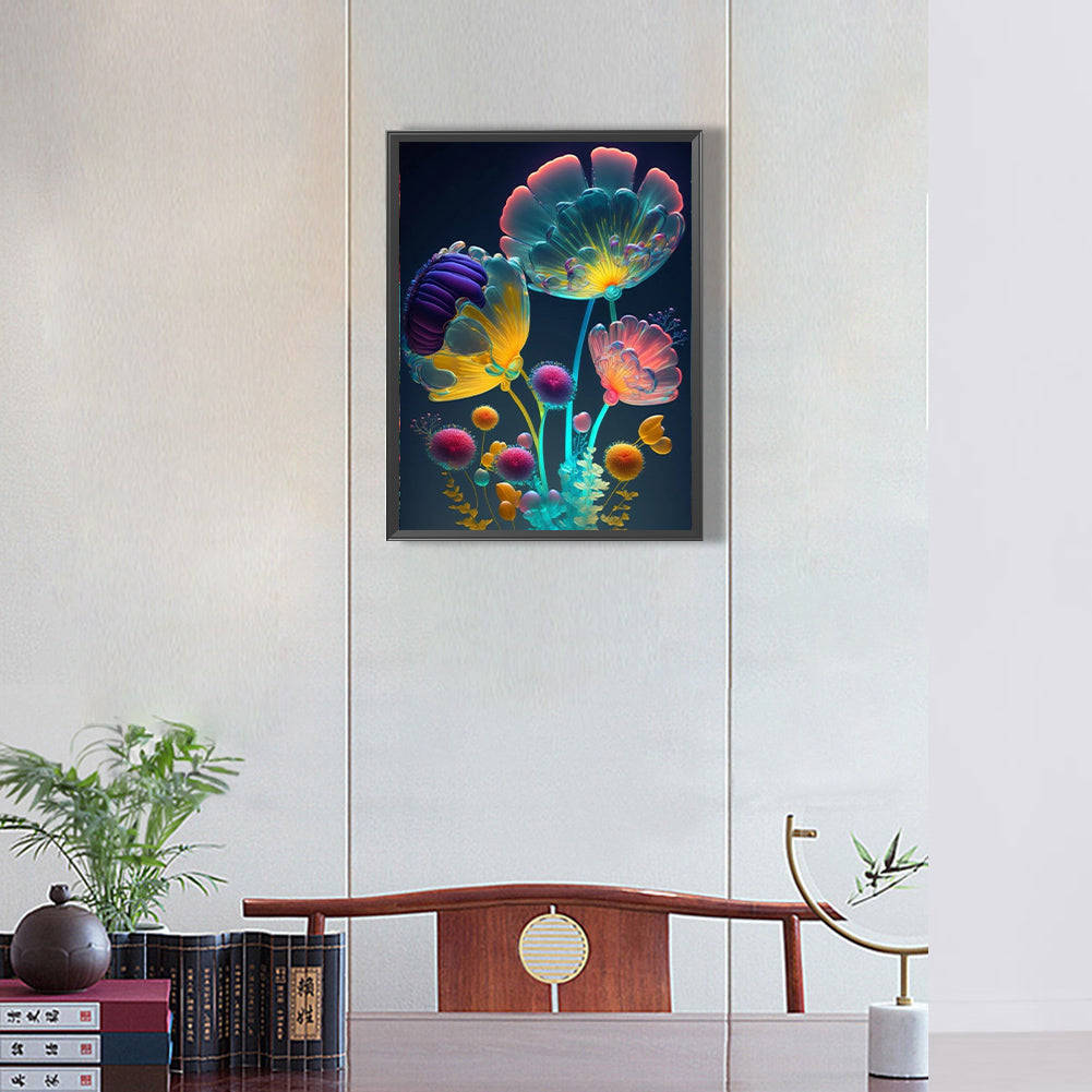 Transparent Underwater Flower - Full Round Drill Diamond Painting 30*40CM
