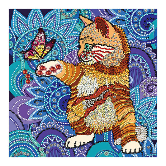 Colorful Paper-Cut Mechanical Kitten - Special Shaped Drill Diamond Painting 30*30CM