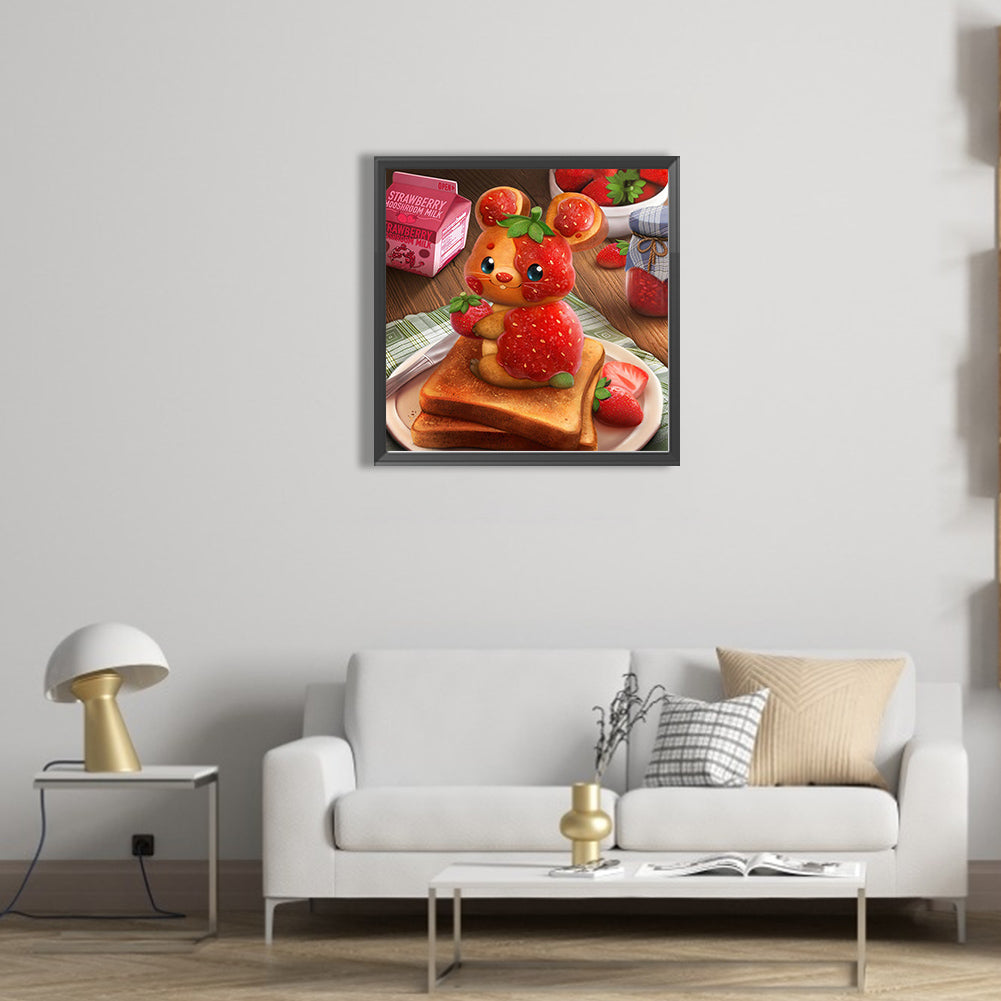 Strawberry Bunny Toast - Full Square Drill Diamond Painting 40*40CM