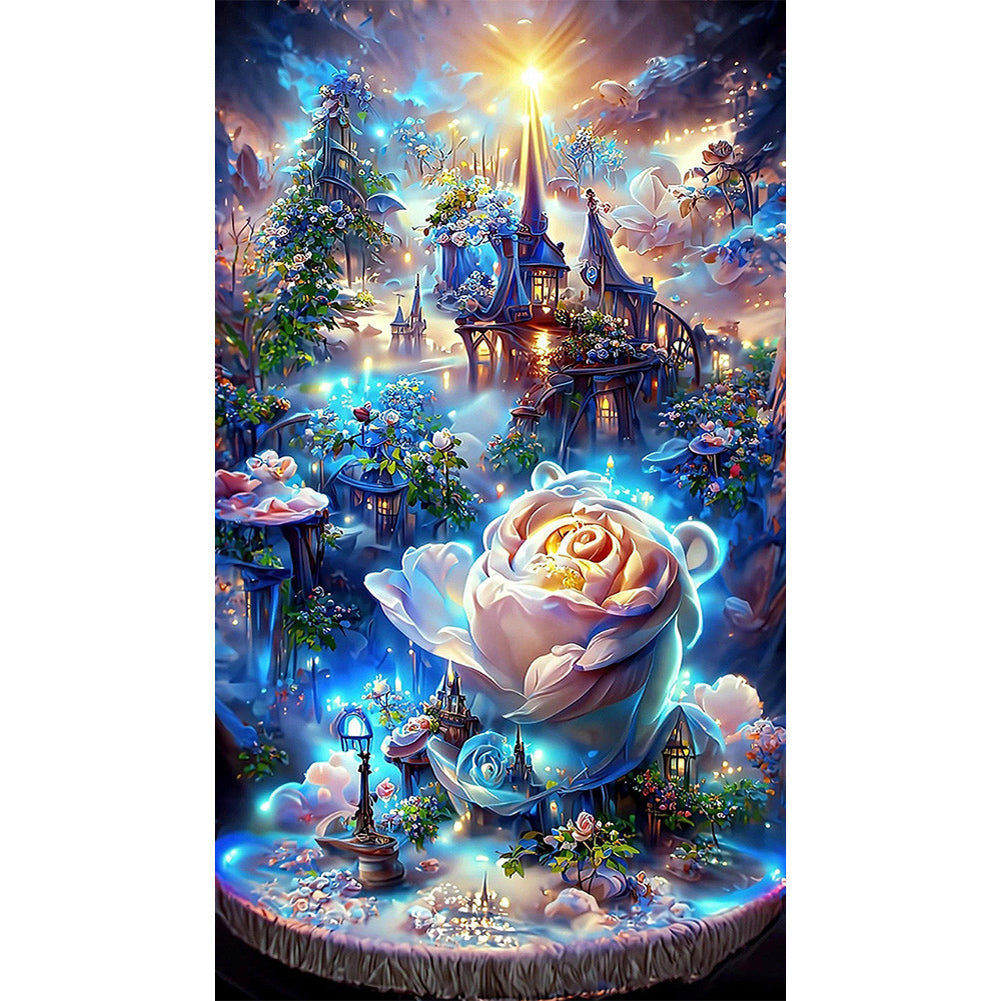 Blue Rose Manor - Full Square Drill Diamond Painting 40*70CM