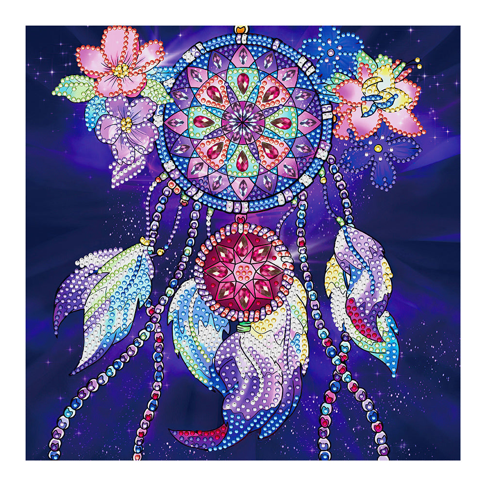 Flower And Feather Ring - Special Shaped Drill Diamond Painting 30*30CM