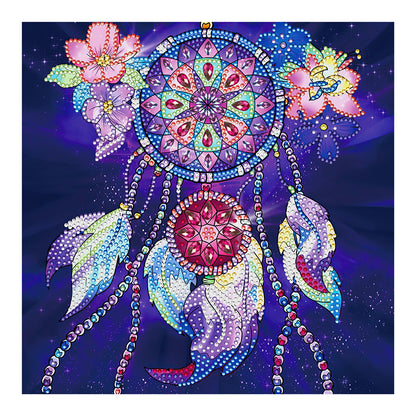 Flower And Feather Ring - Special Shaped Drill Diamond Painting 30*30CM