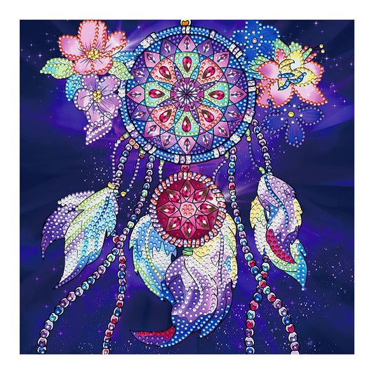 Flower And Feather Ring - Special Shaped Drill Diamond Painting 30*30CM