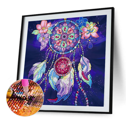Flower And Feather Ring - Special Shaped Drill Diamond Painting 30*30CM