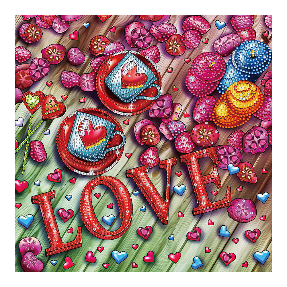 Love Love - Special Shaped Drill Diamond Painting 30*30CM