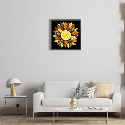 Artistic Sunflower - Full Round Drill Diamond Painting 30*30CM