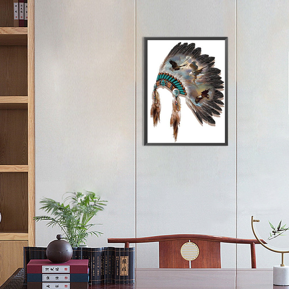 Native American Headgear - Full Round Drill Diamond Painting 30*40CM