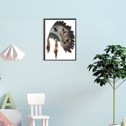 Native American Headgear - Full Round Drill Diamond Painting 30*40CM