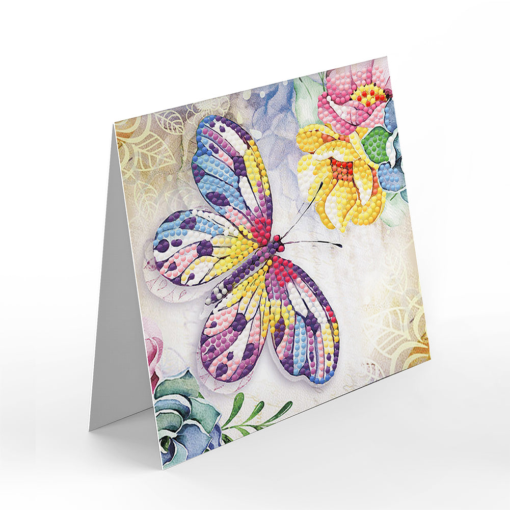 8pcs Flower Diamond Painting Greeting Card Includes Envelope DIY Postcards