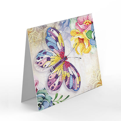 8pcs Flower Diamond Painting Greeting Card Includes Envelope DIY Postcards