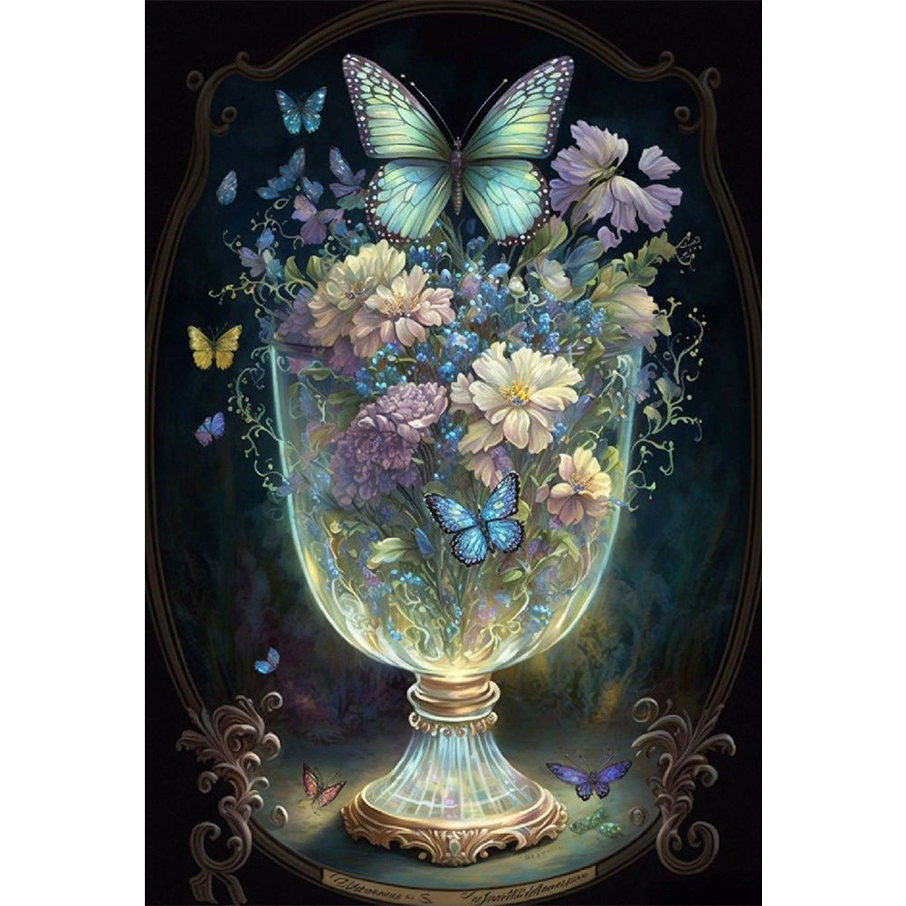 Flower In Cup - Full Round Drill Diamond Painting 50*70CM