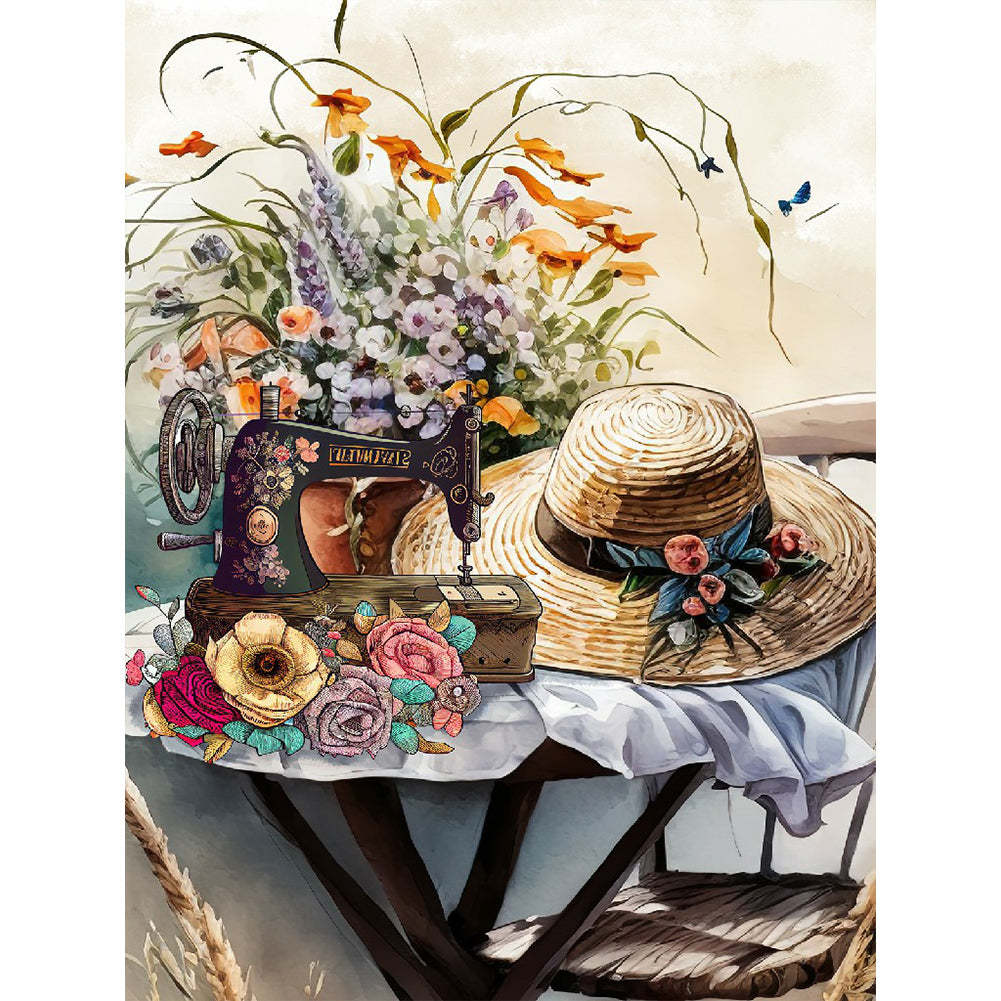 Sewing Machine - Full Round Drill Diamond Painting 30*40CM